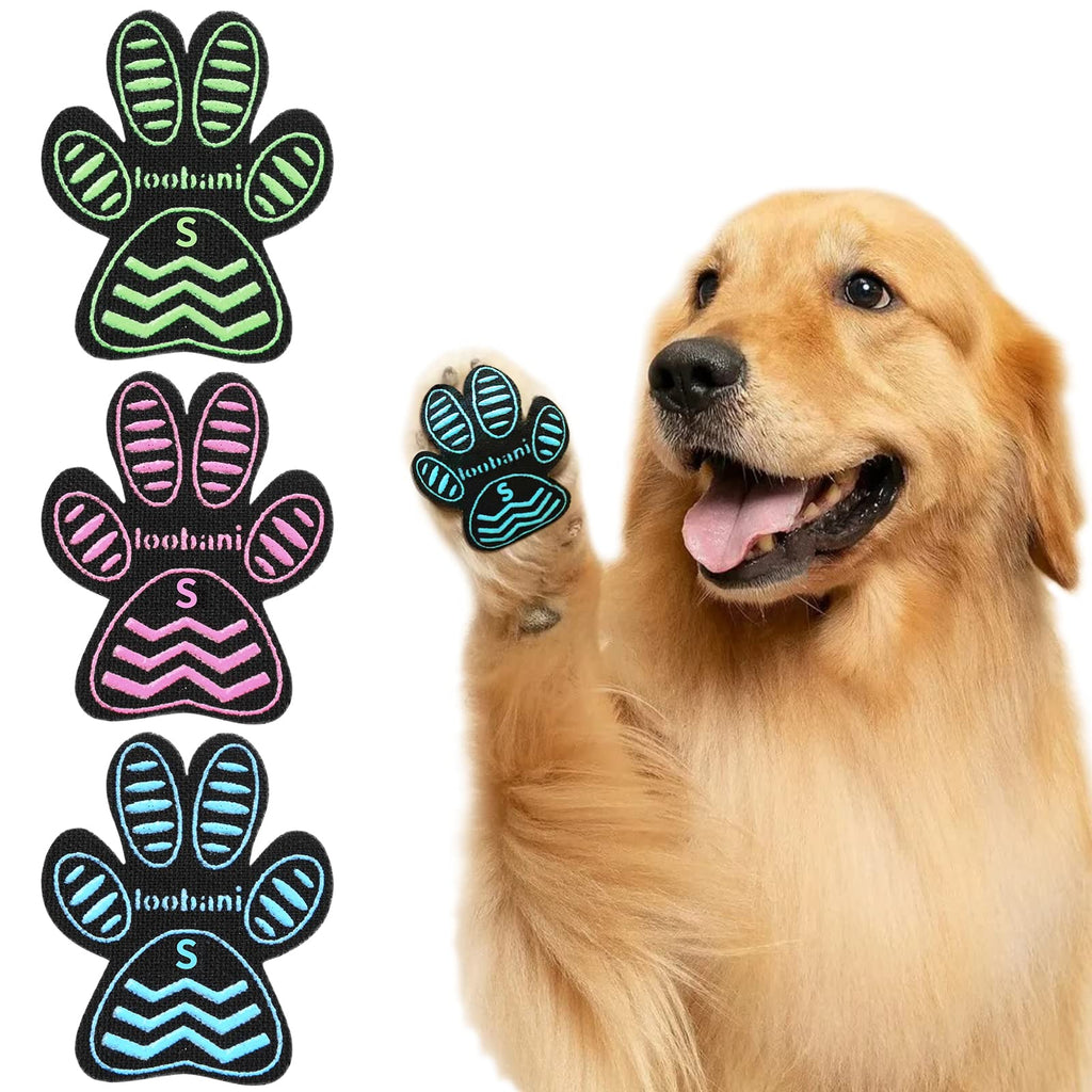 LOOBANI Dog Paw Protector Pads Non-Slip, (12 Sets - 48 Pads) Paw Grips Traction Pads Provides Traction and Brace for Weak Paws to Prevent The Dog from Sliding on Smooth Floors S (1-5/8"x1-3/8", 4-10 lbs) - PawsPlanet Australia