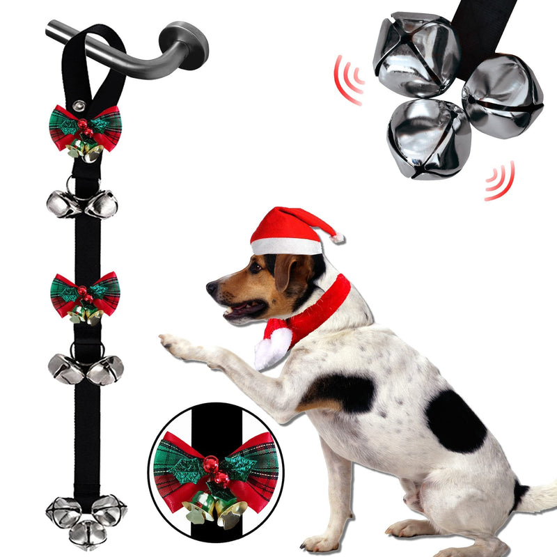 Christmas Bowknot Decoration Dog Bell For Door Potty Training,Bells For Dogs To Ring To Go Outside,Adjustable Hanging Doorbells For Pet Puppy,Doggy Housebreaking Supplies Tools,Doggie Door Bell Ringer - PawsPlanet Australia