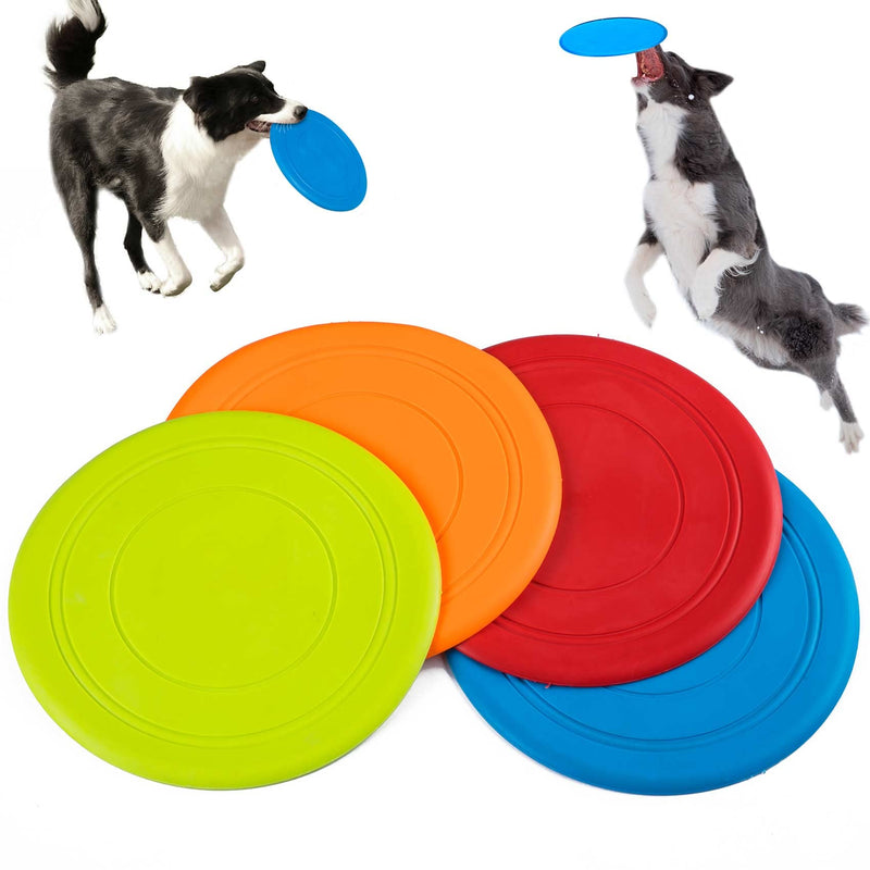OIIKI 4 PCS Flying Discs for Dogs, Colorful Floating Flying Dog Toys, Dog Puppy Interactive Pick Up Toy, Pet Training for Running, Catching, Playing -Green, Orange, Red, Blue - PawsPlanet Australia