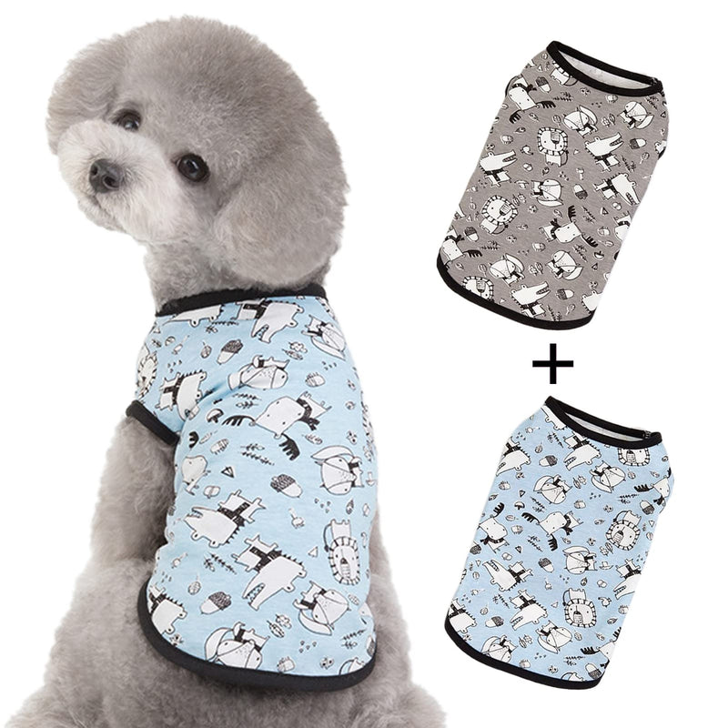 Jecikelon Dog Tshirt Pet Clothes: 2 Pieces Dog Shirts for Small Dogs Breathable Puppy Summer Clothes Soft Doggie T-Shirt Pet Shirt for Medium Dogs X-Small Cartoon - PawsPlanet Australia
