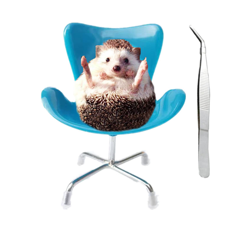 Hedgehog Supplies, Hedgehog Mini Chair Toy with Feeding Tongs, Plastic Armchair Photography Props, Small Animal Hamster Toys for Cage,Hedgehog Accessories - PawsPlanet Australia