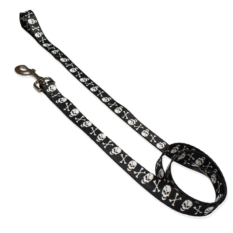 Perri’s Print - White Skulls on Black Leash, Dog Leash for Pets, Heavy-Duty Polyester Pet Leash, Durable Dog Leash Small - PawsPlanet Australia