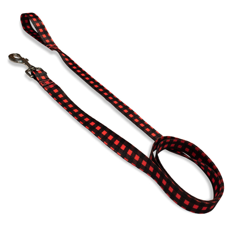 Perri’s Print - Red and Black Gingham Dog Leash for Pets, Heavy-Duty Polyester Pet Leash, Durable Dog Leash Small - PawsPlanet Australia