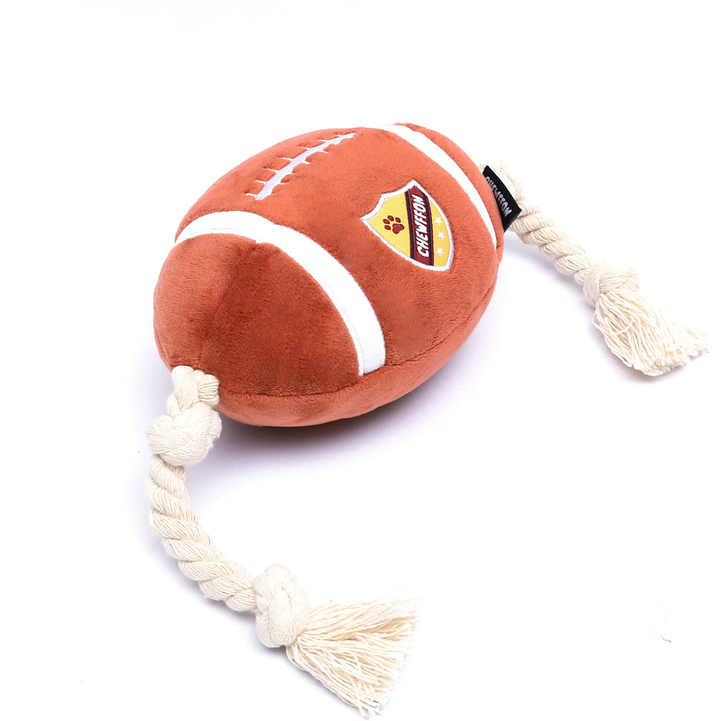 CHEWFFON Dog Toy, Dog Football Toy with Cotton Rope, Dog Balls Squeaky Interactive Chew Toy, Dog Soccer Tug Fetch Toy Outdoor - PawsPlanet Australia