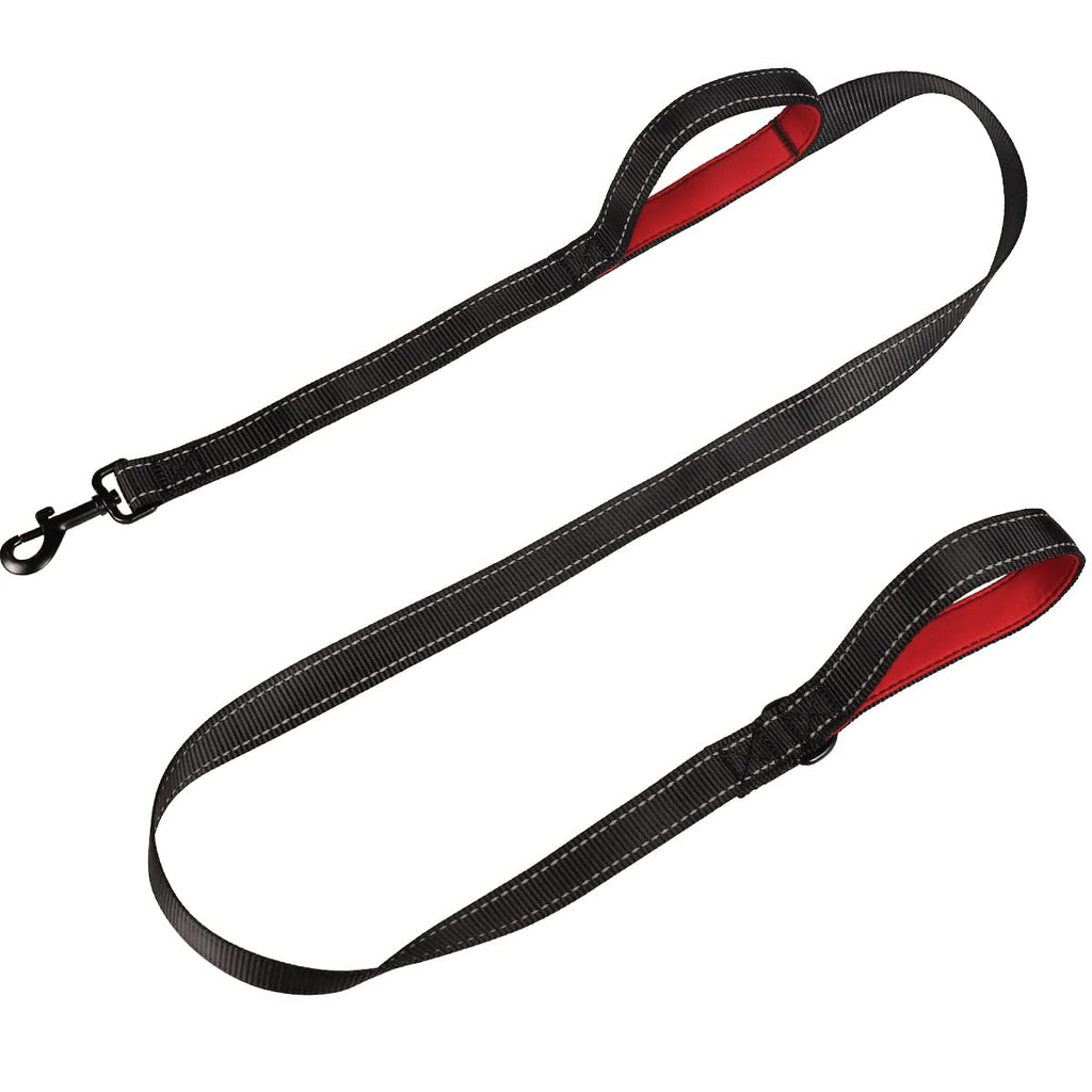 Kytely Heavy Duty Dog Leash with Traffic Padded Two Handles 4FT Black, Double Handle Dog Leash，Reflective Walking Lead for Medium Small Breed Dogs Walking Leash 4FT - PawsPlanet Australia