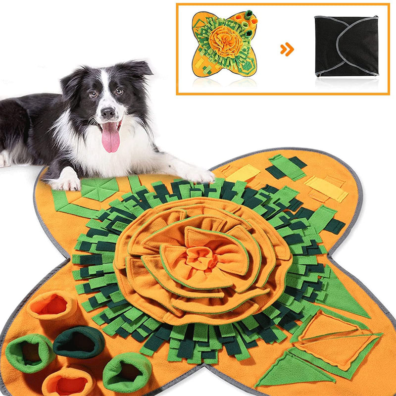 Snuffle Mat for Dogs, Foldable Portable Feed Mat, 28 in Pet Feeding Mat, Encourages Dog Natural Foraging Skills and Stress Relief, Washable Dog Activity Mat, for Small Medium Large Dogs - PawsPlanet Australia