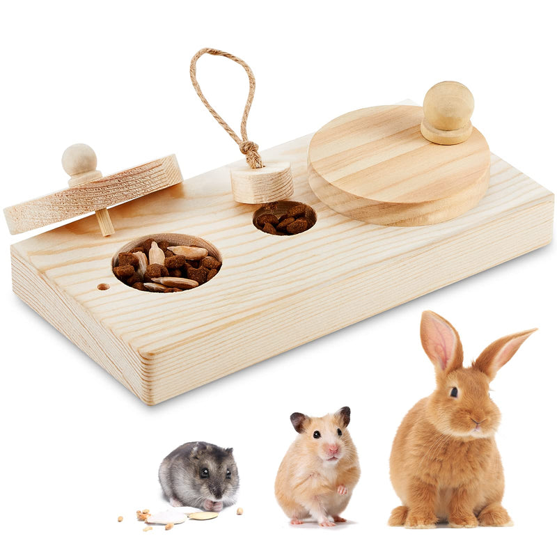 Wooden Enrichment Foraging Toy Small Pet Mental Stimulation Toy Interactive Hide Treats Puzzle Snuffle Game for Hamster Pet Toys Training Treats Hamster Guinea Pig Rabbit Chinchilla - PawsPlanet Australia