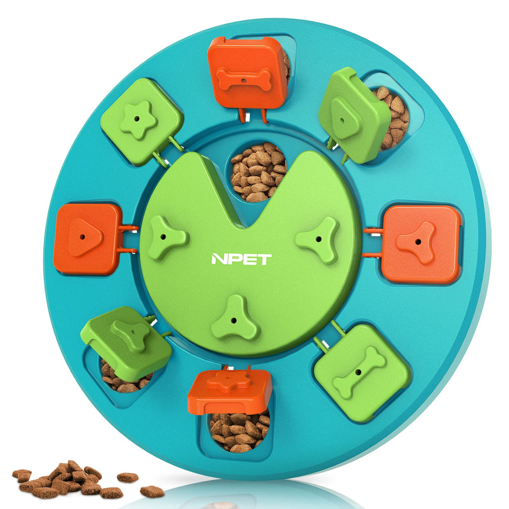 NPET Dog Puzzle Interactive Toys, Dog Treat Dispenser for Pet IQ Training & Mental Enrichment, Slow Feeder for Cats & Small, Medium Dogs (Level 1-2) green Level 1 - PawsPlanet Australia