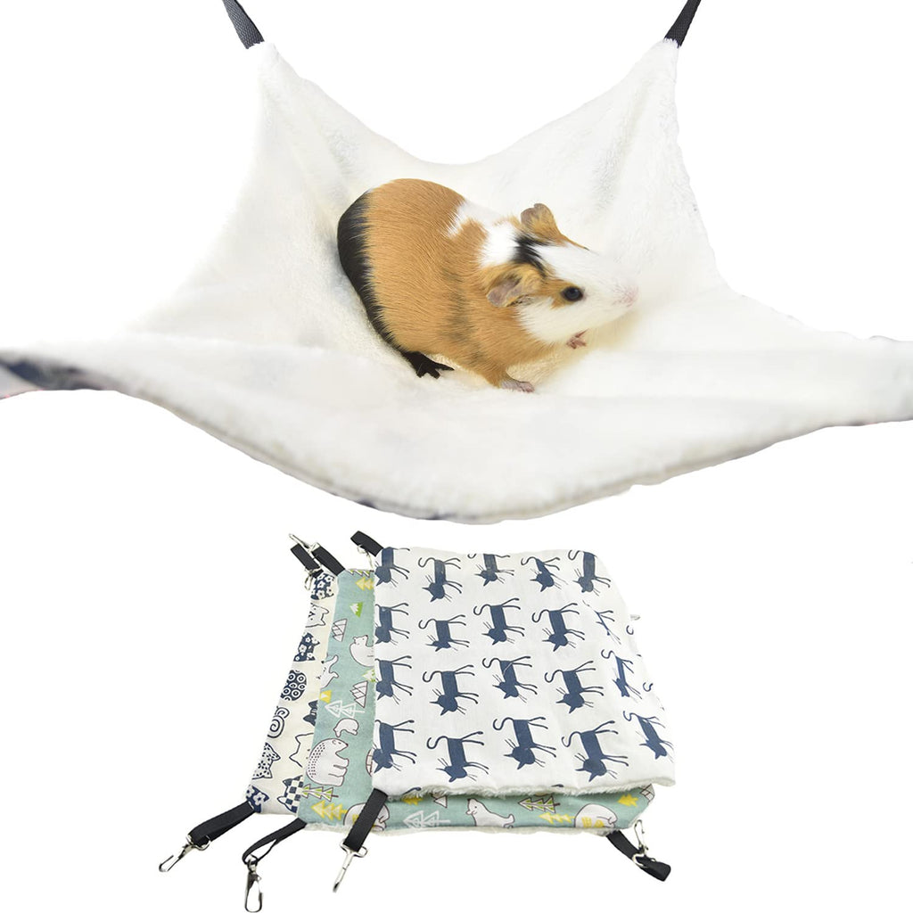 3 Pieces Guinea Pig Rat Cage Hammock Small Animal Hanging Bed for Ferret Sugar Glider Chinchilla Puppy and Cat 13.7*13.7inch 3 Packs - PawsPlanet Australia