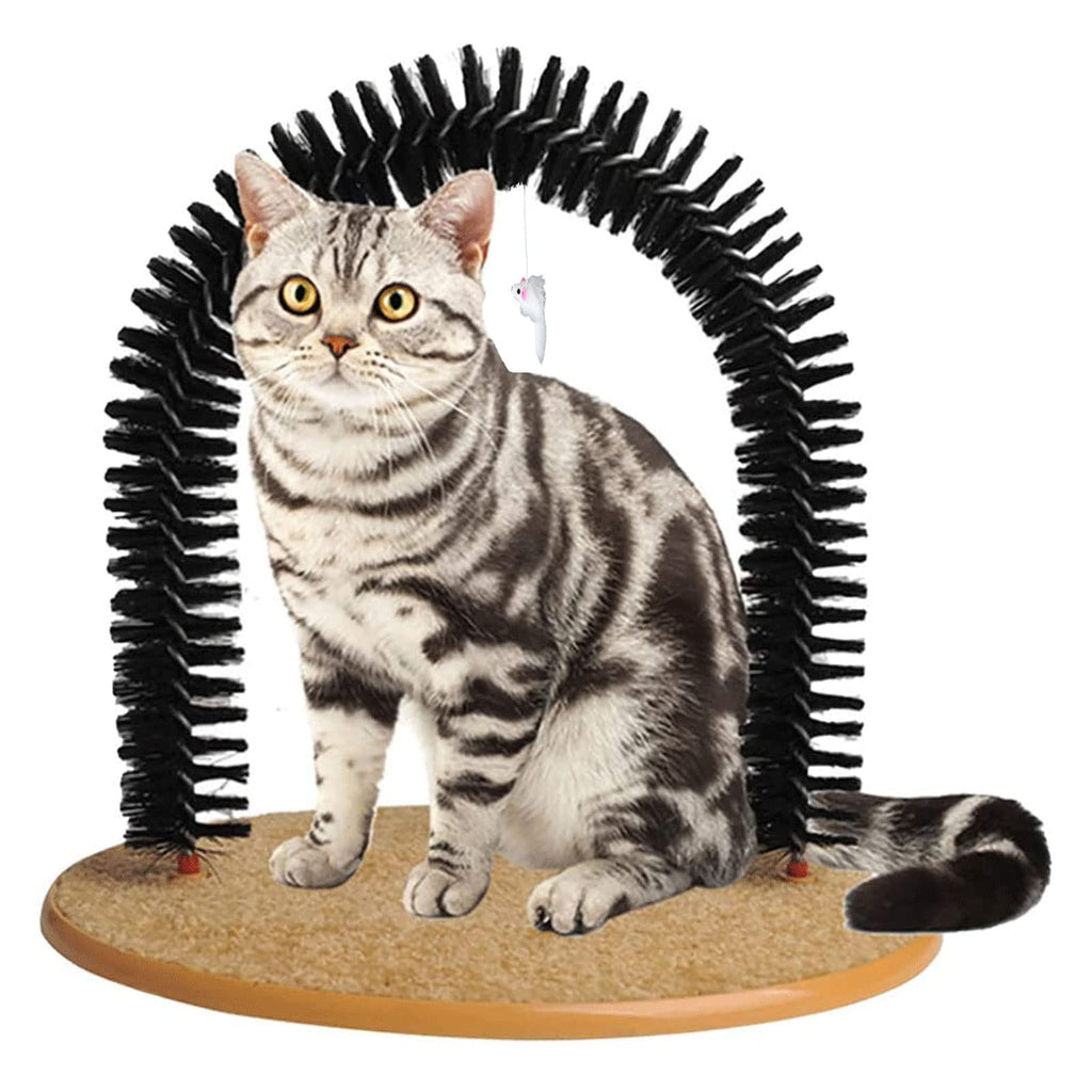 Cat Self Grooming, Cat Arch Self Grooming and Massaging Brush Toy with Cat Scratching Pad and Catnip and Artificial Mouse Toy, Cat Brushes and Scratcher for Indoor Cats Scratching - PawsPlanet Australia