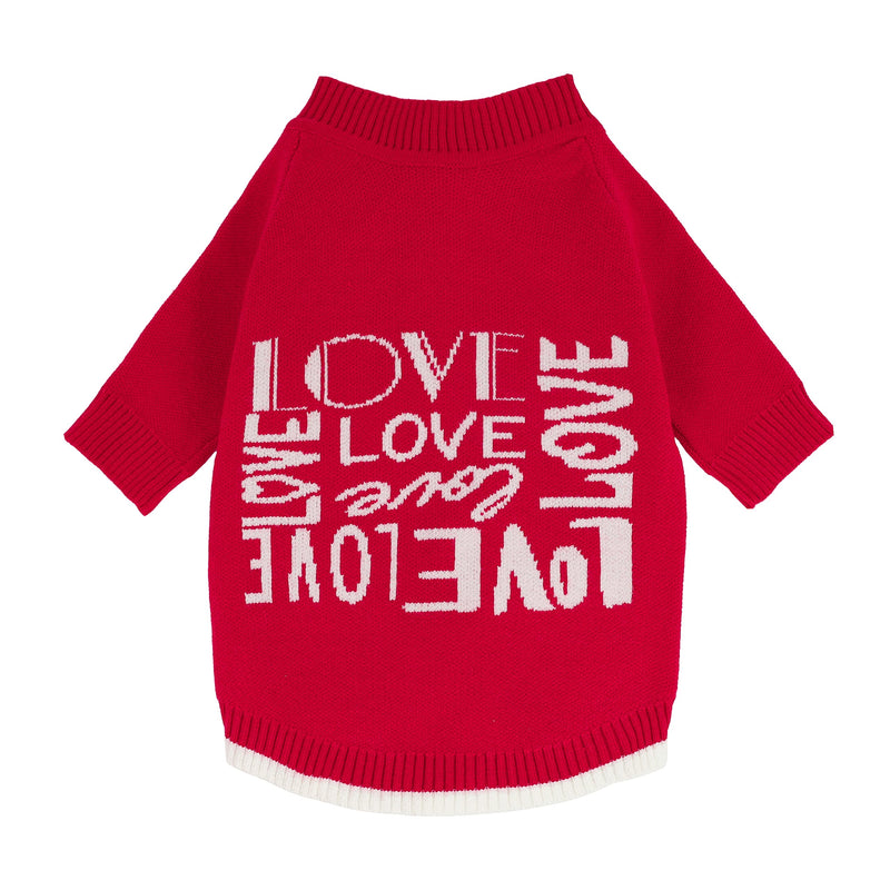 Fitwarm Dog Sweater Love Puppy Clothes Thermal Pet Coat Turtleneck Dogs Sweaters Lovable Cat Clothes Valentine’s Day Doggie Outfits Sweatshirt Red XS - PawsPlanet Australia