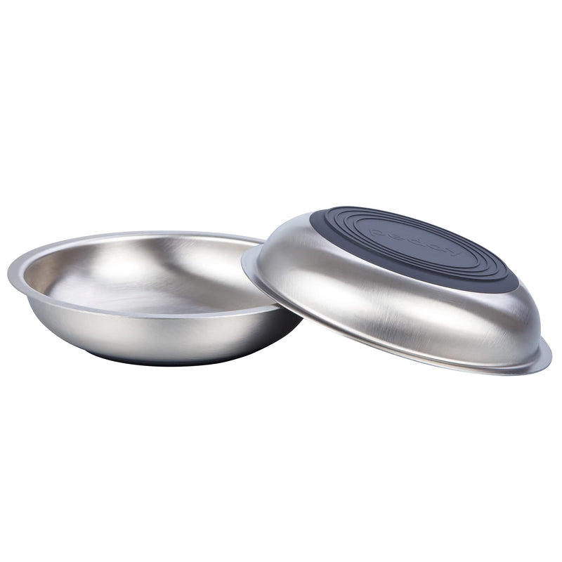 PEDAY Stainless Steel Cat Bowls with Nonslip Silicone Bottom | Non Whisker Stress Cat Food and Water Bowl | Ideal for Kittens & Cats (2-Pack) 2-Pack - PawsPlanet Australia