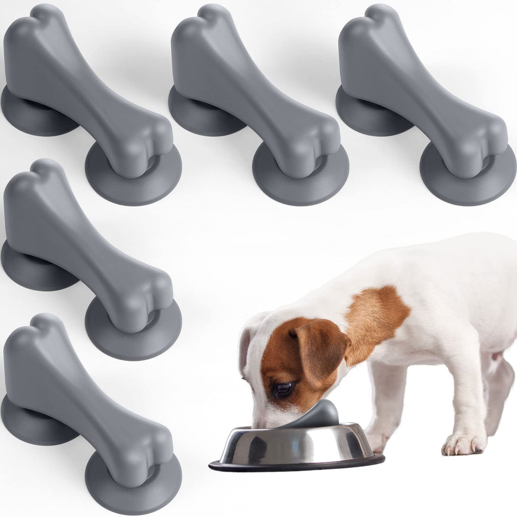 5 Pieces Silicone Slow Feeder Insert for Dog Bowls Bone Design Grey Slow Feeder Bowl Insert to Slow Down Eating with Suction Cup Turn a Dog Bowl or Dish into a Dog Bowl Slow Feeder - PawsPlanet Australia