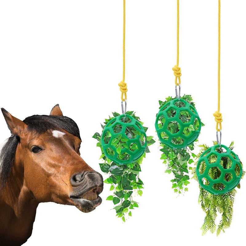 3pcs Horse Treat Ball Hay Feeder Toy Hay Ball Hanging Feeding Toy for Horse Goat Sheep Stable Stall Rest Relieve Stress One Pack - PawsPlanet Australia