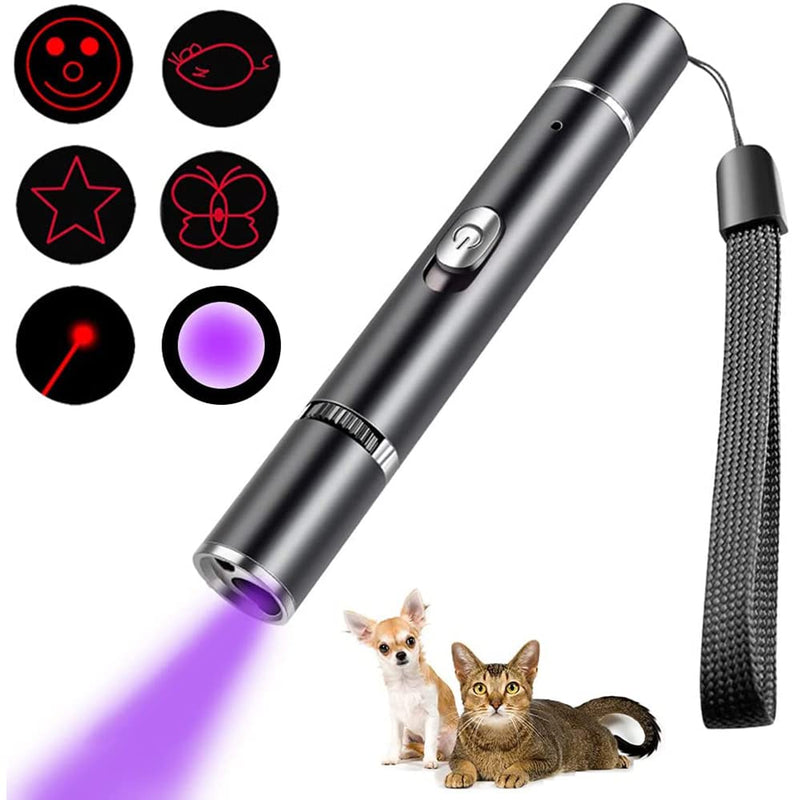 Cat Toys Lazer Pointer Toys Red Laser Pointer for Dogs Pet Red Light Laser Remote Control Teaching USB Flashlight Rechargeable(Black, 1 Pack) Black - PawsPlanet Australia