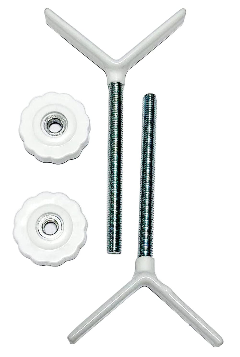 2Pcs Baby Gate Extra Long Y Spindle Rod for Stair Banister Adapter, M8 (8mm) Replacement Bolt Part for Baby & Pet Pressure Mounted Safety Gates, Baby Tension Gate Extender (White) Ivory - PawsPlanet Australia