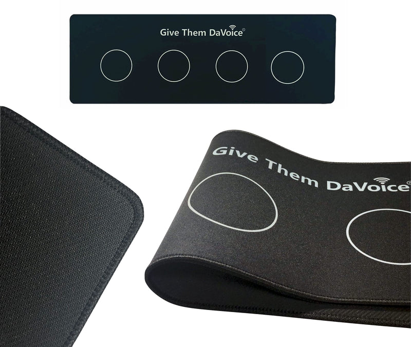 DaVoice Dog Button Mat (4 Button Placements) for Dog Communication Buttons, Dog Buttons for Communication Board, Dog Speaking Word Training Talking Button Pad (Buttons and Attachments Not Included) - PawsPlanet Australia