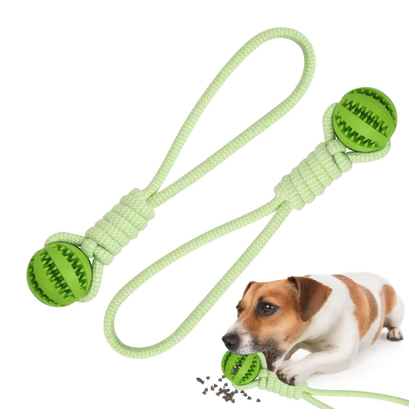 Dog Rope Ball Toy, Aggressive Chewers Dog Toys Ball for Pet Tooth Cleaning Training tug of war Chewing Fetching, IQ Treat Ball Food Dispensing Toys green - PawsPlanet Australia