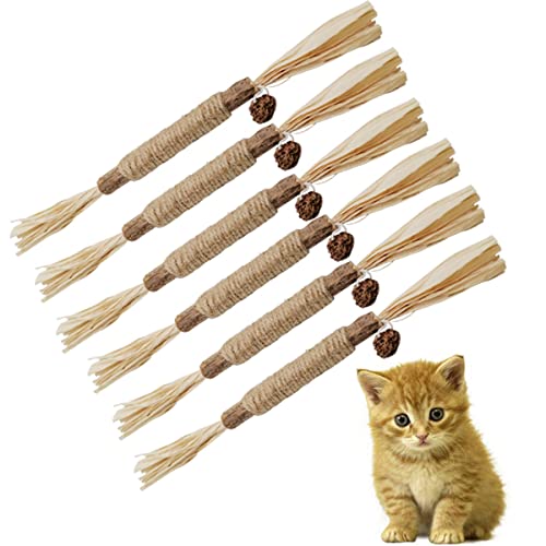6PCS Silvervine Stick Cat Toys, Cleaning Teeth Dental Snack ,Cat Chew Toys Interactive Indoor Exercise Toy for All Cats - PawsPlanet Australia