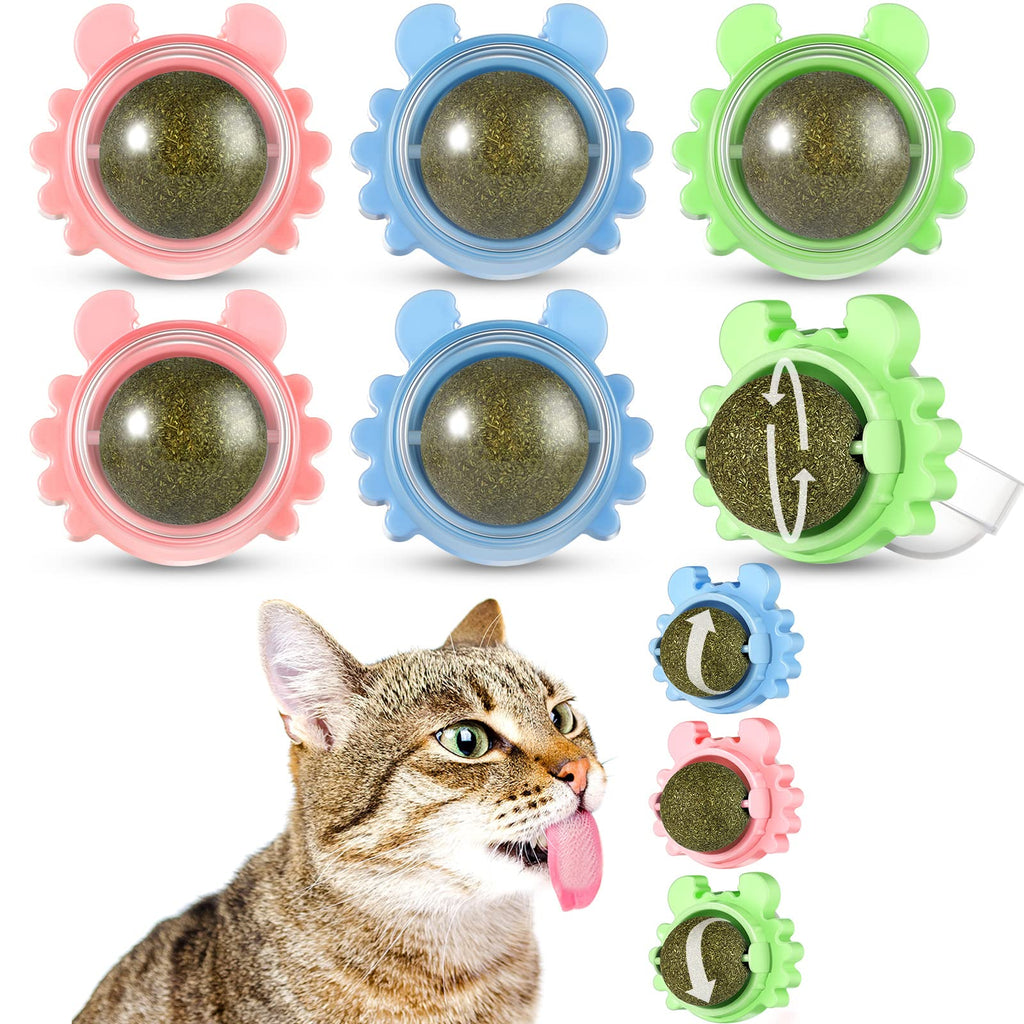 6 Pieces Catnip Wall Ball Edible Cat Toys for Cat Lick Spherical Teeth Cleaning Cat Catnip Toy Rotatable Cat Licking Ball Healthy Kitty Catnip Wall Roller Cat Wall Treats for Cat PET Indoor Wall Decor - PawsPlanet Australia