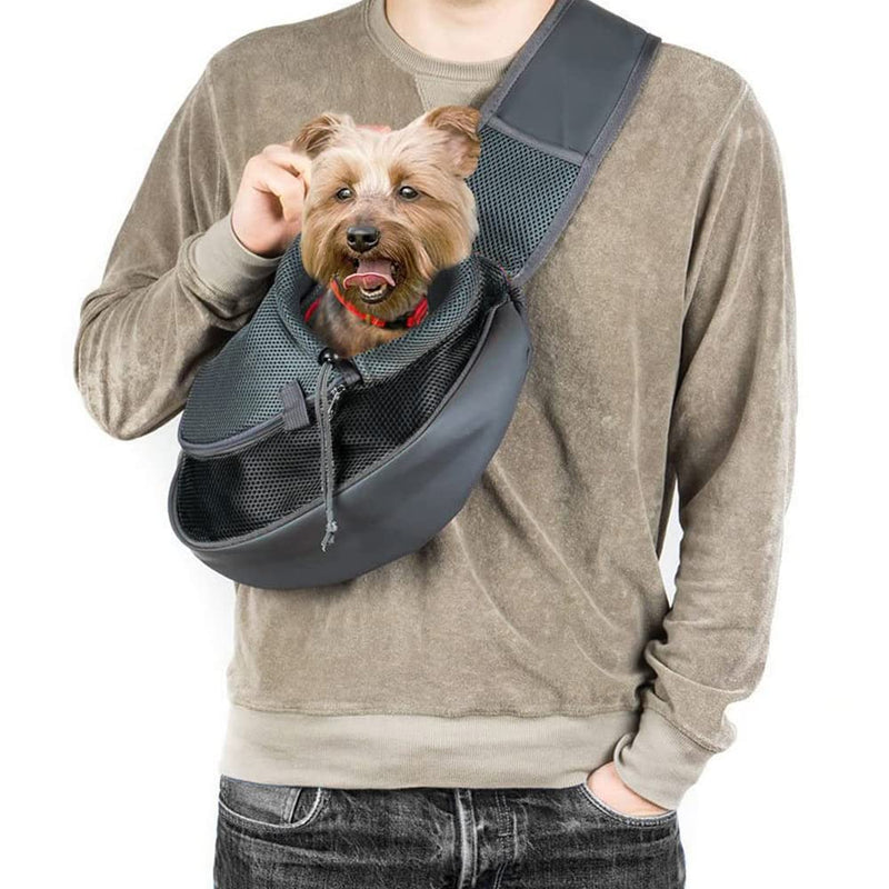 Kucehiup Dog Sling Carrier for Small Dogs Cat Carrier Breathable Mesh Hand-Free Bag(Fits Approximately 3 lbs to 6 lb Pets) Black - PawsPlanet Australia