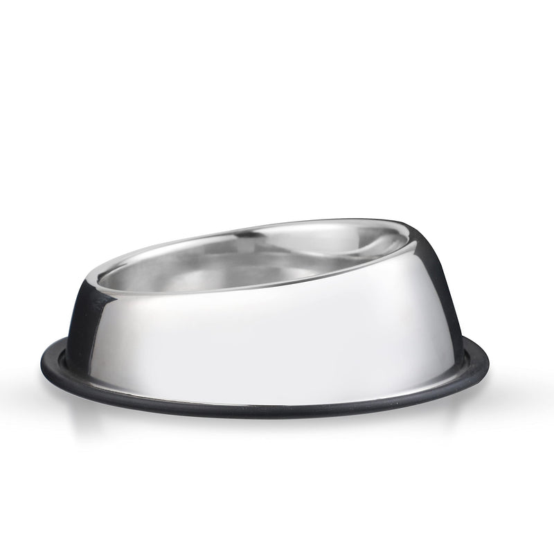 Nicelock Stainless Steel Slanted Dog Bowl(1 Pack), Removable Non-Slip Rubber Ring, Stackable Pet Bowls Feeder & Water Dish Small-12OZ/1.5Cup - PawsPlanet Australia