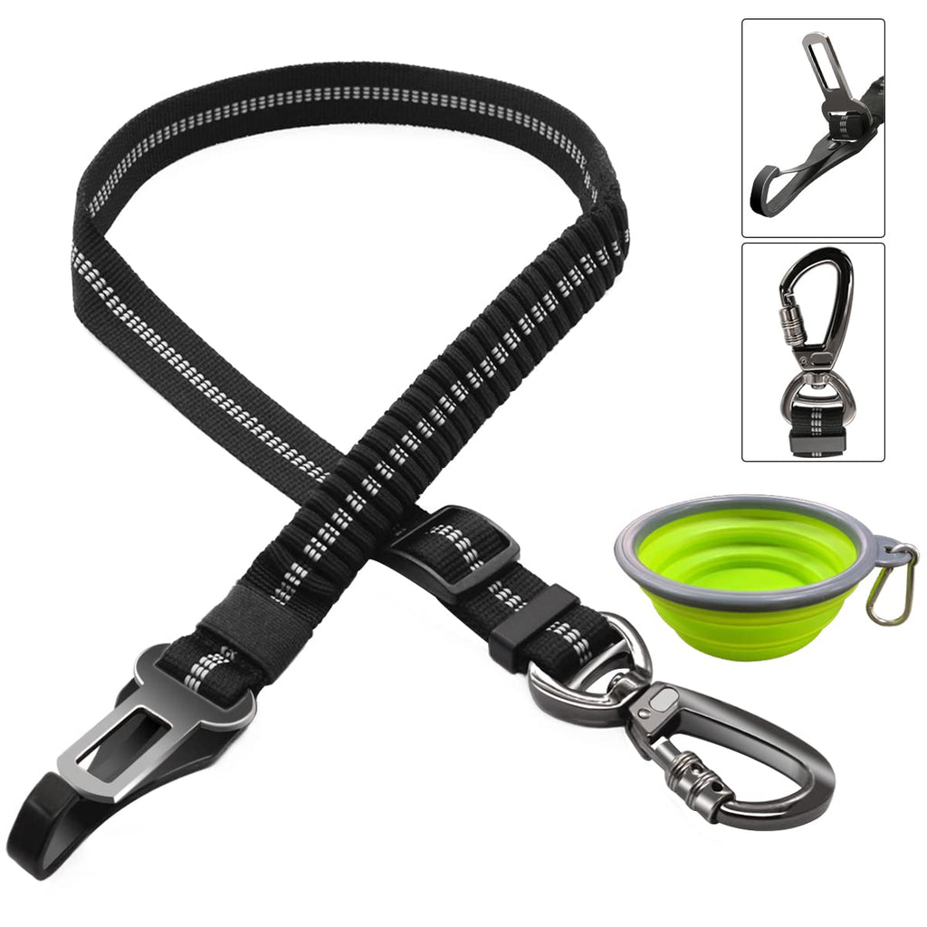 Dog Seatbelt Harness, 2-in-1 Seat Belt Car Harness for Pets Adjustable Dog Safety Belt Tether for Car Durable Bungee Nylon with Hook Latch & Buckle 360° Swivel Carabiner for Large Dogs, Small & Medium - PawsPlanet Australia