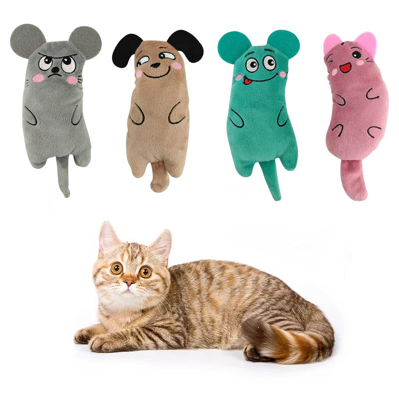 Andiker 4 Pack Catnip Toys for Indoor Cats,Mice Toy Cat Teething Chew Toys for Kittens and Cat Adults Plush Toy - PawsPlanet Australia