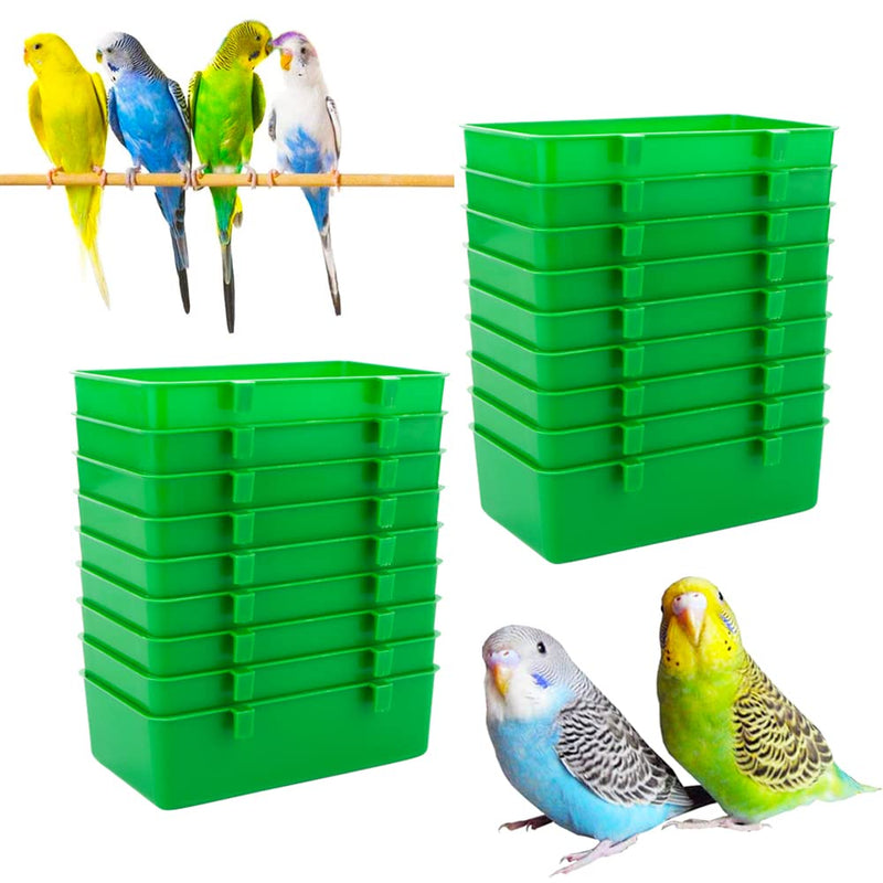 18 Pcs Bird Plastic Feeder, Seed Food Cage Hanging Food Bowl Feeding Dish for Poultry Pigeon Parrot Parakeet Budgie - PawsPlanet Australia