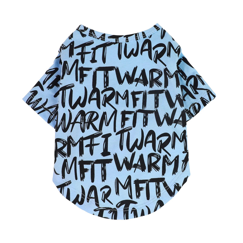 Fitwarm 100% Cotton Dog T-Shirts Creative Printing Font Dogs Clothes Dog Shirts Doggie T-Shirt Puppy Shirt Pet Vest Tank Top Cat Tee XS Blue - PawsPlanet Australia