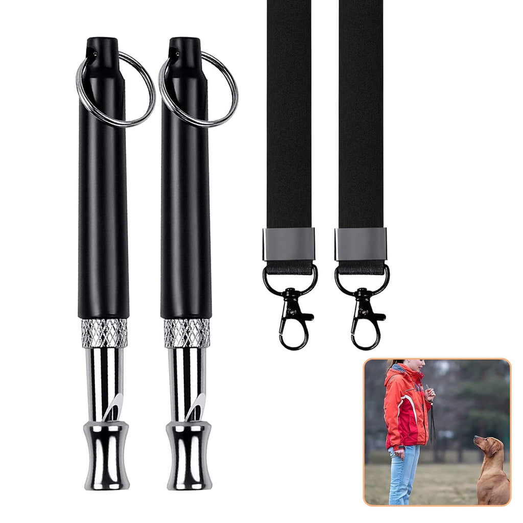 2Pcs Dog Whistles Ultrasonic Dog Whistle Training to Stop Barking for Dogs, Safe Dog Whistles for Recall, Bark Control Training Tool with Lanyard - PawsPlanet Australia
