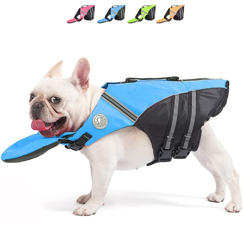 Superior Buoyancy Dog Life Jacket, Dog Life Vest for Swimming Boating with Chin Float, Pet PFD Flotation Vest Safety Swimsuit Puppy Float Coat for Small Medium Large Dog XS(Chest Girth 13.4"-18.5") Blue - PawsPlanet Australia