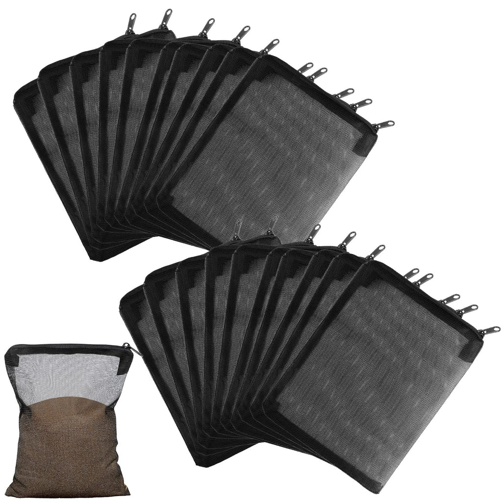 Shappy 20 Pack Aquarium Filter Bags 5.9 x 8 Inch Fine Black Filter Media Bags High Flow Fine Mesh Bags Reusable Nylon Bags with Zipper for Fine Resins Filter Activated Carbon Fresh Saltwater Tanks - PawsPlanet Australia