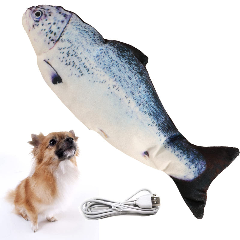 Flopping Fish Electric Moving Dog Fish Toy，Realistic Flopping Fish Rocking Dog Toy，Interactive Pet Toys for Dog Exercise，Small and Medium Dog Floppy Fish Animal Toy Salmon - PawsPlanet Australia