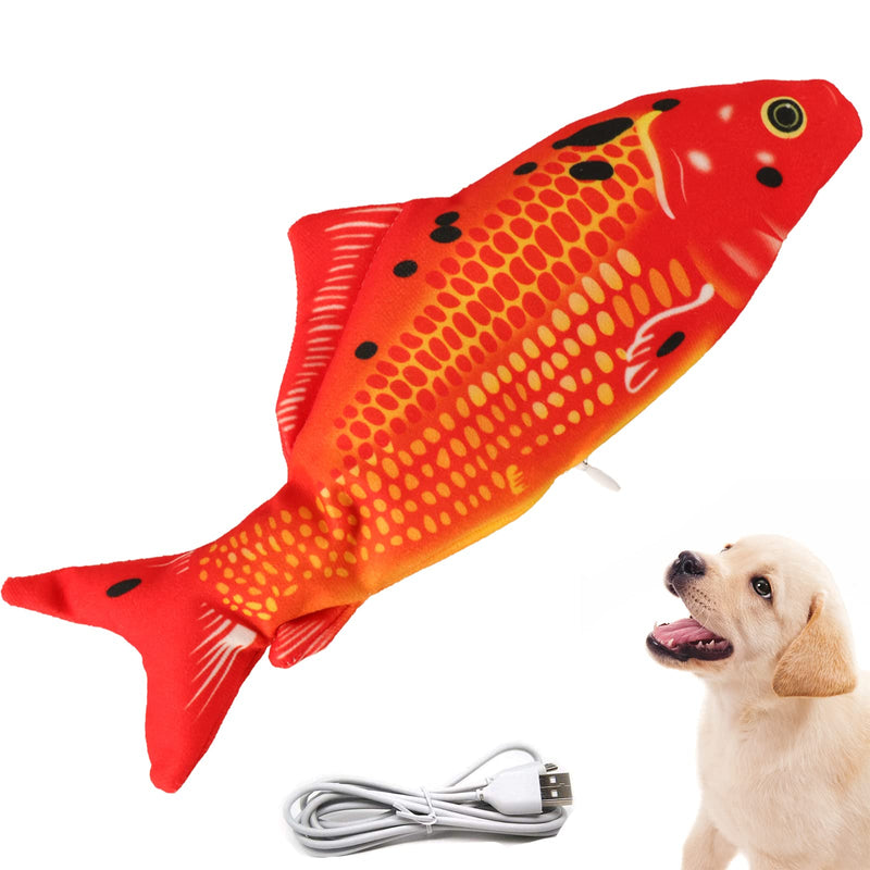 Flopping Fish Electric Moving Dog Fish Toy，Realistic Flopping Fish Rocking Dog Toy，Interactive Pet Toys for Dog Exercise，Small and Medium Dog Floppy Fish Animal Toy red carp - PawsPlanet Australia