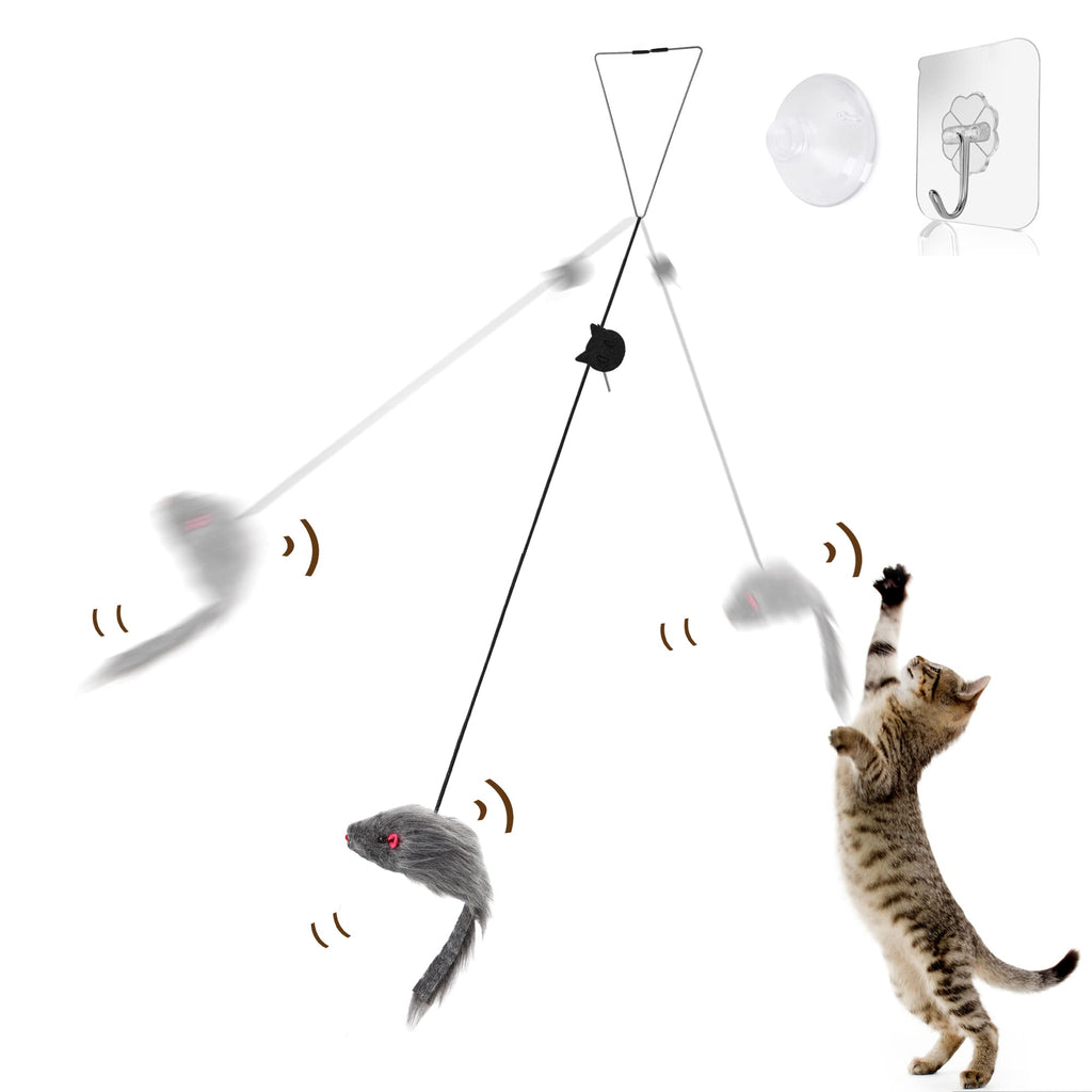 FYNIGO Self-Play Hanging Door Cat Mouse Toys for Indoor Cats Kitten,Interactive Cat Mice Toys for Hunting Exercising Eliminating Boredom - PawsPlanet Australia