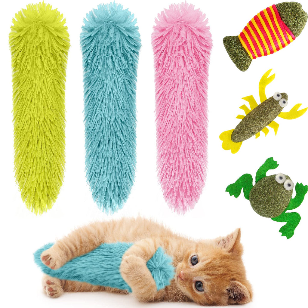 6 Pieces Catnip Toys for Cats Kittens Kicker Toys Interactive Cat Toy Plush Fabric Cat Kick Sticks Toy Chasing Chewing Exercising Catnip Filled Cat Toys Cat Chew Toy for Cat Puppy Kitty Kitten Indoor - PawsPlanet Australia
