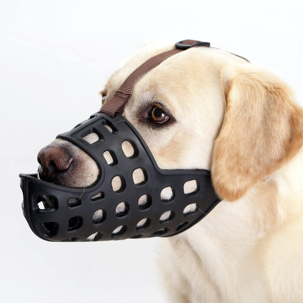 Dog Muzzle, Allows Panting and Receiving Treats, Anti Biting Chewing Scavenging and Wound Licking, Humane Basket Muzzle for Small Medium and Large Long Nosed Dogs German Shepherd XS(Snout 6.3-7.8") Black - PawsPlanet Australia