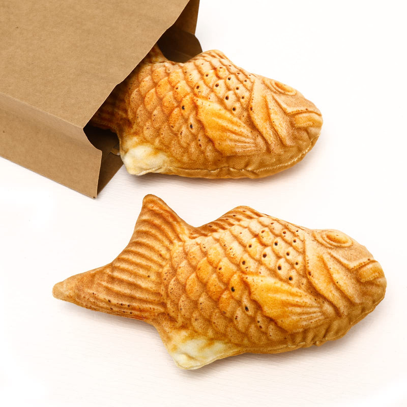 Whaline 2Pcs Catnip Cat Toys Taiyaki Fish Catmint Plush Interactive Pillows Cat Chew Bite Kick Toy Teeth Cleaning Teeth Grinding Toy for Cats Kitten Gift Boredom Relief Supplies - PawsPlanet Australia