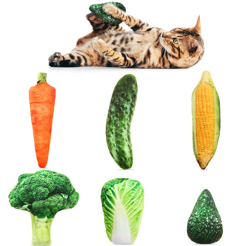 Whaline 6Pcs Catnip Cat Toys Vegetable Theme Catmint Plush Interactive Pillows Cat Chew Bite Kick Toy Teeth Cleaning Teeth Grinding Toy for Cats Kitten Gift Boredom Relief Supplies - PawsPlanet Australia