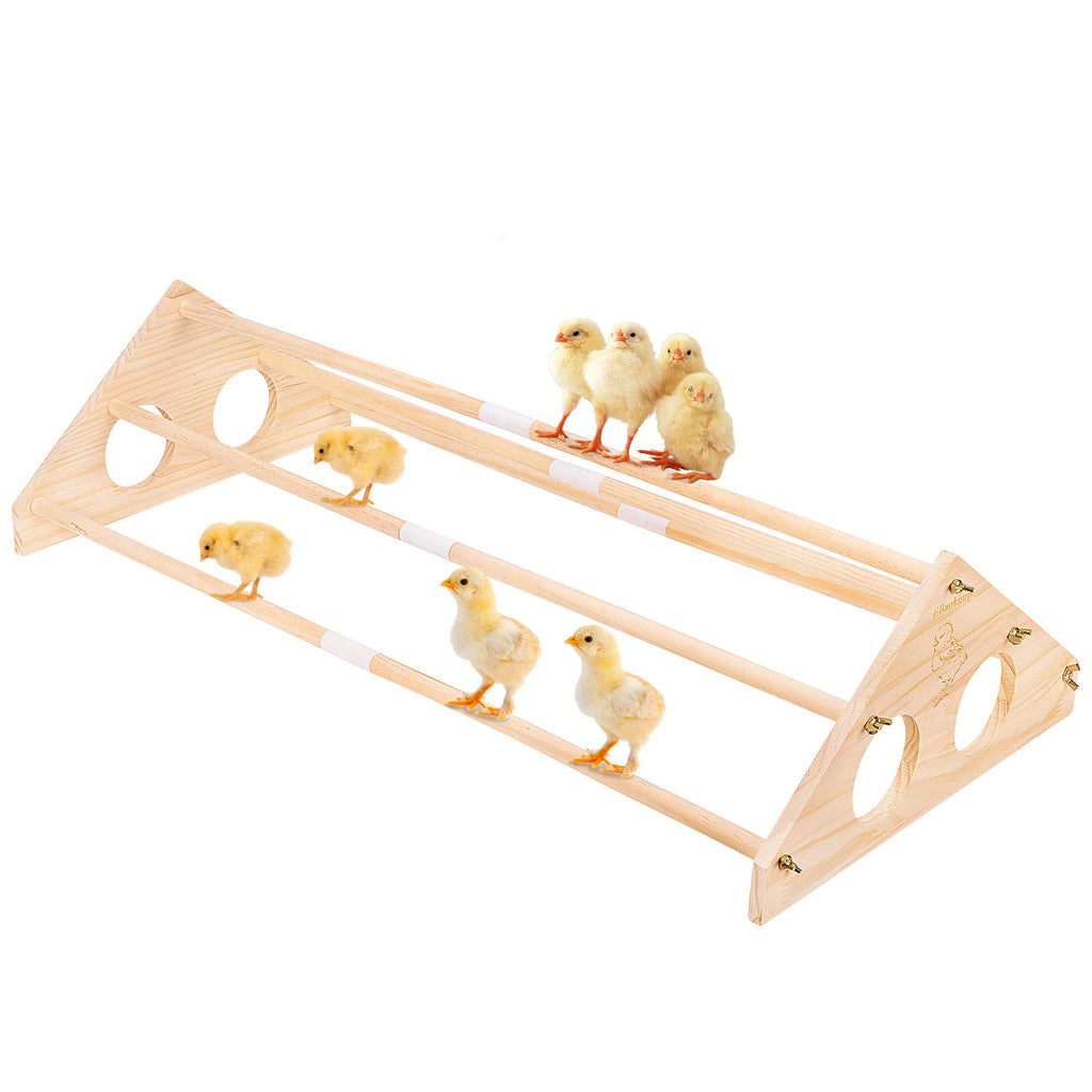EBaokuup 28.5" Chick Perch, Wood Chicken Stand with Holes, Chicken Roost Bar for Chicks, Baby Chicks Toys for Coop and Brooder - PawsPlanet Australia