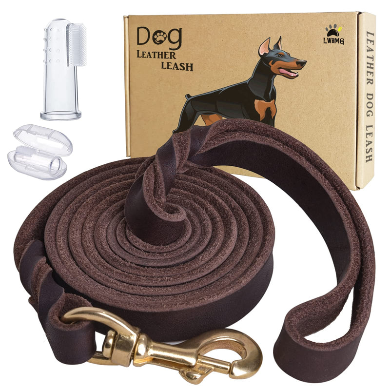 (3/4'' x 6ft/8ft) Large Leather Dog Leash Strong Durable ，Soft and Comfortable Braided Leather Leash for Large Dogs Medium Dogs and Small Dogs Training - PawsPlanet Australia