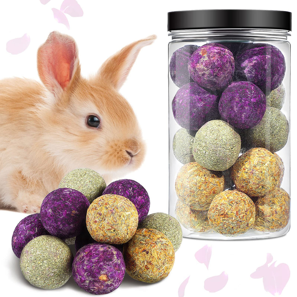 Nuanchu 22 Pieces Flowers Timothy Hay Balls Bunny Chew Balls 3 Flavors Chew Toys Chew Treats Timothy Molar Ball for Bunny, Chinchillas Gerbils, Hamster Guinea Pig and Other Small Animals Teeth Care - PawsPlanet Australia