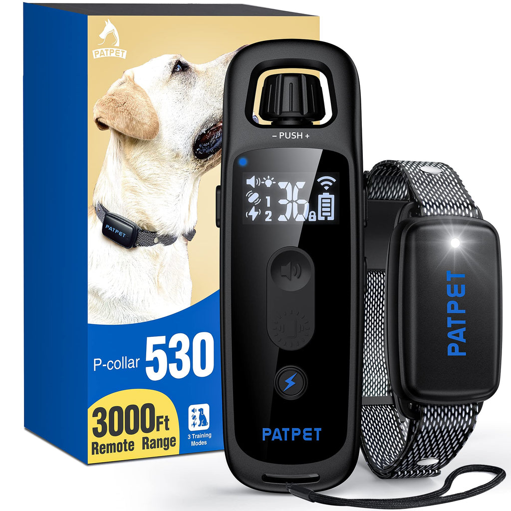 PATPET Shock Collar for Medium Dogs(10-130 lbs) - 3000 Ft Range Electric Dog Training Collar with Remote, Dog Shock Collar for Small Dogs - PawsPlanet Australia