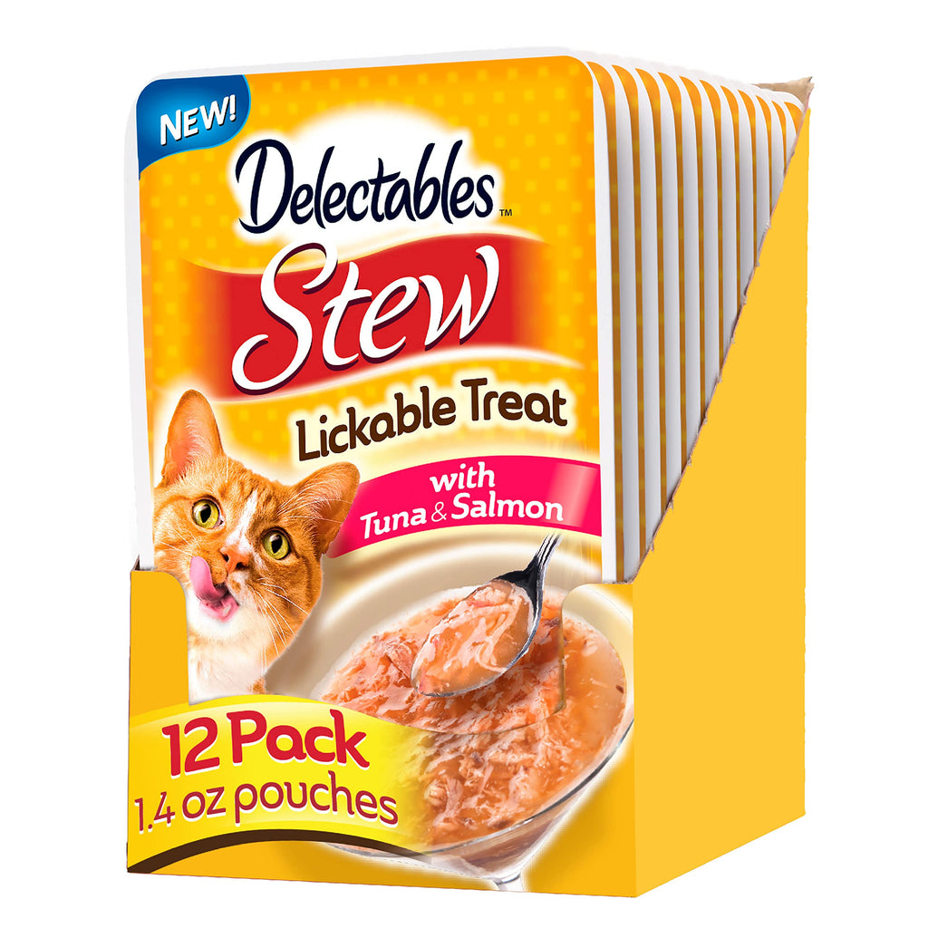 Delectables Stew Tuna & Salmon Lickable Cat Treat, 12 Count - PawsPlanet Australia