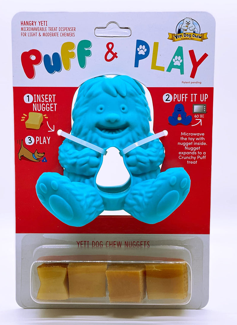 Yeti Puff and Play Dog Chew Toy Treat Dispenser Blue - PawsPlanet Australia