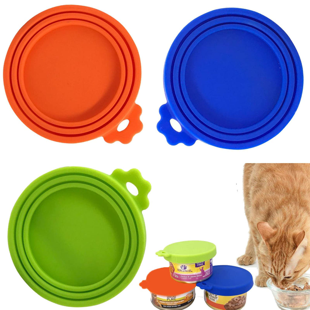 3Packs Silicone Pet Food Can Cover, Cat Food Can Lids, Pet Food Can Lids Covers for 3 oz, Cat Food Storage Accessories (3 Colors) - PawsPlanet Australia