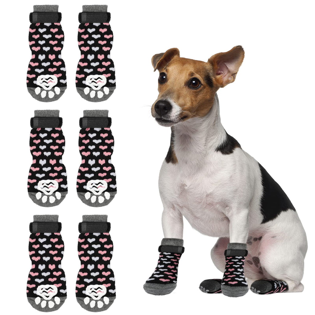 Rypet Anti Slip Dog Socks 3 Pairs - Dog Grip Socks with Straps Traction Control for Indoor on Hardwood Floor Wear, Pet Paw Protector for Small Medium Large Dogs Small (6 Count) - PawsPlanet Australia