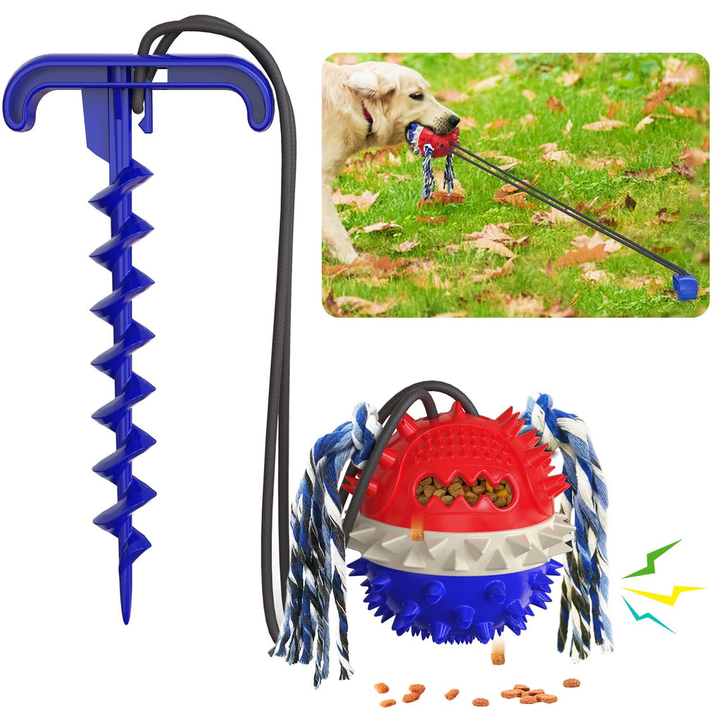 XXTUG Outdoor Doggies Toys Tether Puppy Toy Pet Squeaky Pull Tug Rope Balls/Help Your Dog Deal with Stress Birthday Gifts - PawsPlanet Australia