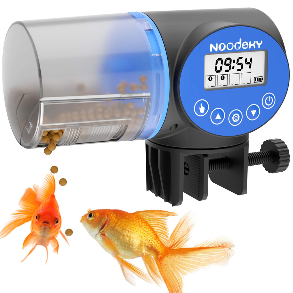 Noodoky Automatic Fish Feeder, Moisture-Proof Electric Auto Fish Food Feeder Timer Dispenser for Aquarium or Small Fish Turtle Tank, Auto Feeding on Vacation or Holidays - PawsPlanet Australia
